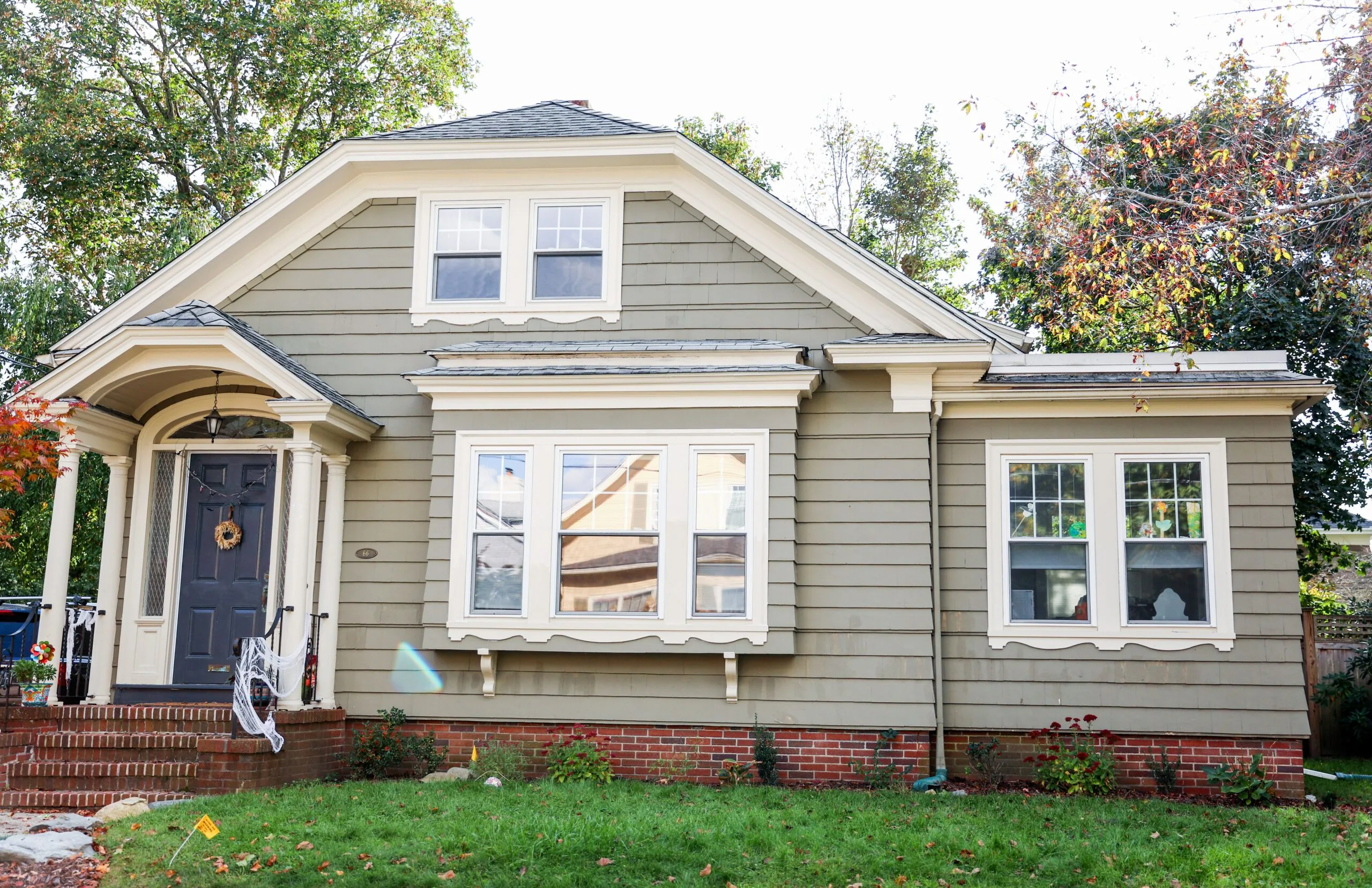 Suburban townhomes symbolizing real estate