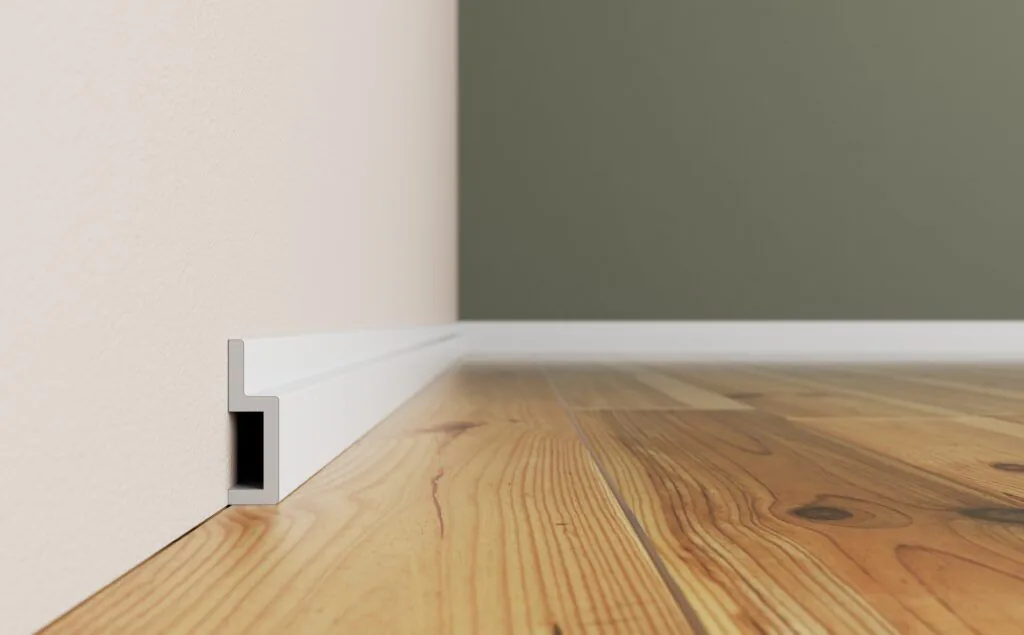 White skirting board interior rendering part interior