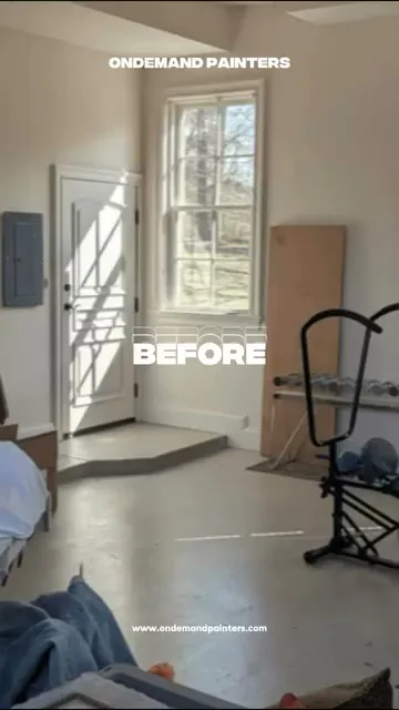 Before: unfinished garage walls