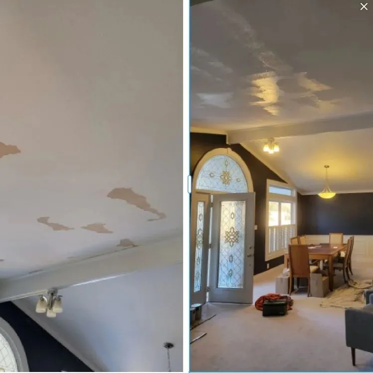 Damaged Ceiling Repair and Front Room Color Refresh